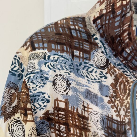 EVR Vintage 100% Silk Bomber Jacket Art Deco Abstract Print M - Picture 10 of 10